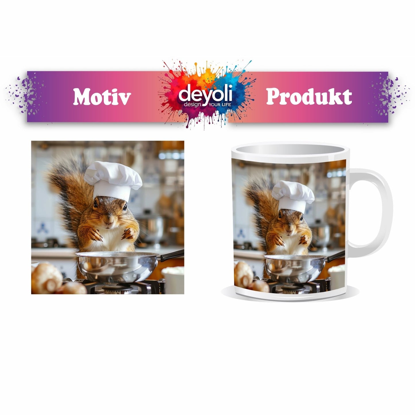 Motivtasse Chefkoch Eichhörnchen – klein, flink und voller Geschmack. - deyoli