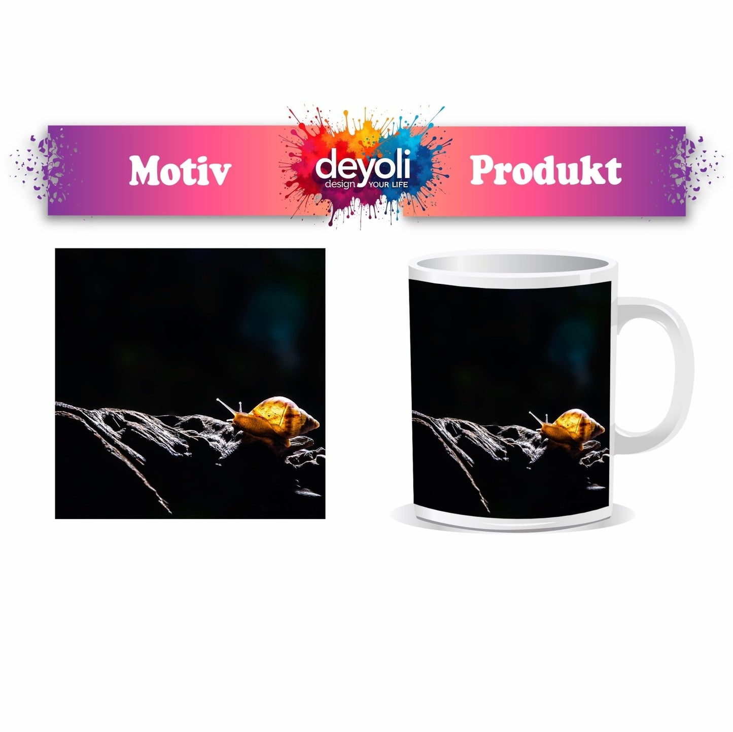 Motivtasse Im Licht der Stille kriecht die Zeit auf weichem Grund. - deyoli