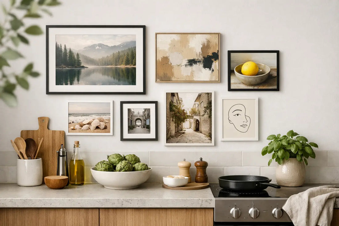 Küchenwand modern mit Bildern dekorieren