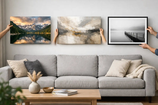 Welches Bild passt über das Sofa?