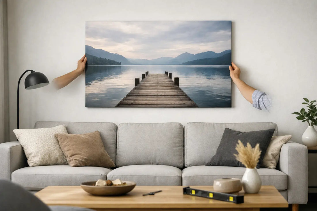 Leinwandbild über dem Sofa richtig platzieren