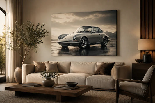 Porsche Bild auf Leinwand stilvoll inszenieren