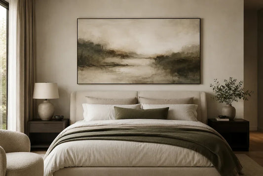 Wie groß sollte ein Leinwandbild über dem Bett sein?