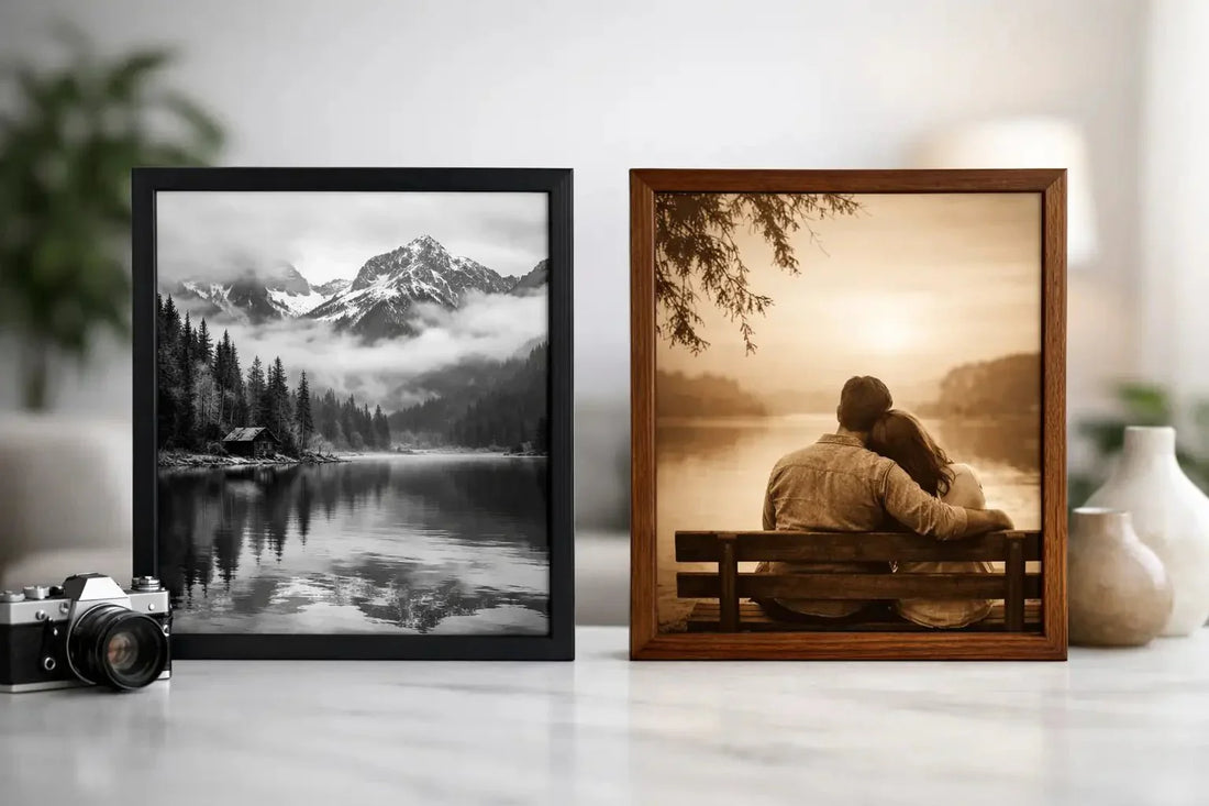 Schwarz-Weiß vs Sepia Wandbilder - deyoli