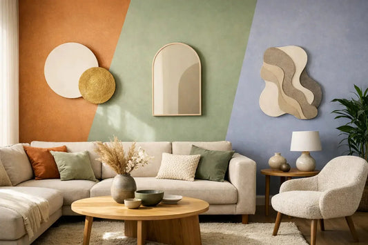 Wanddeko-Farbtrends 2026 fürs Wohnzimmer - deyoli