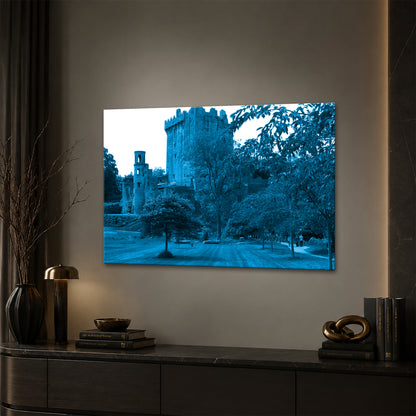 deyoli Leinwandbild Blarney Castle in Irland Format 100x70 Effekt: Monocrome Blau
