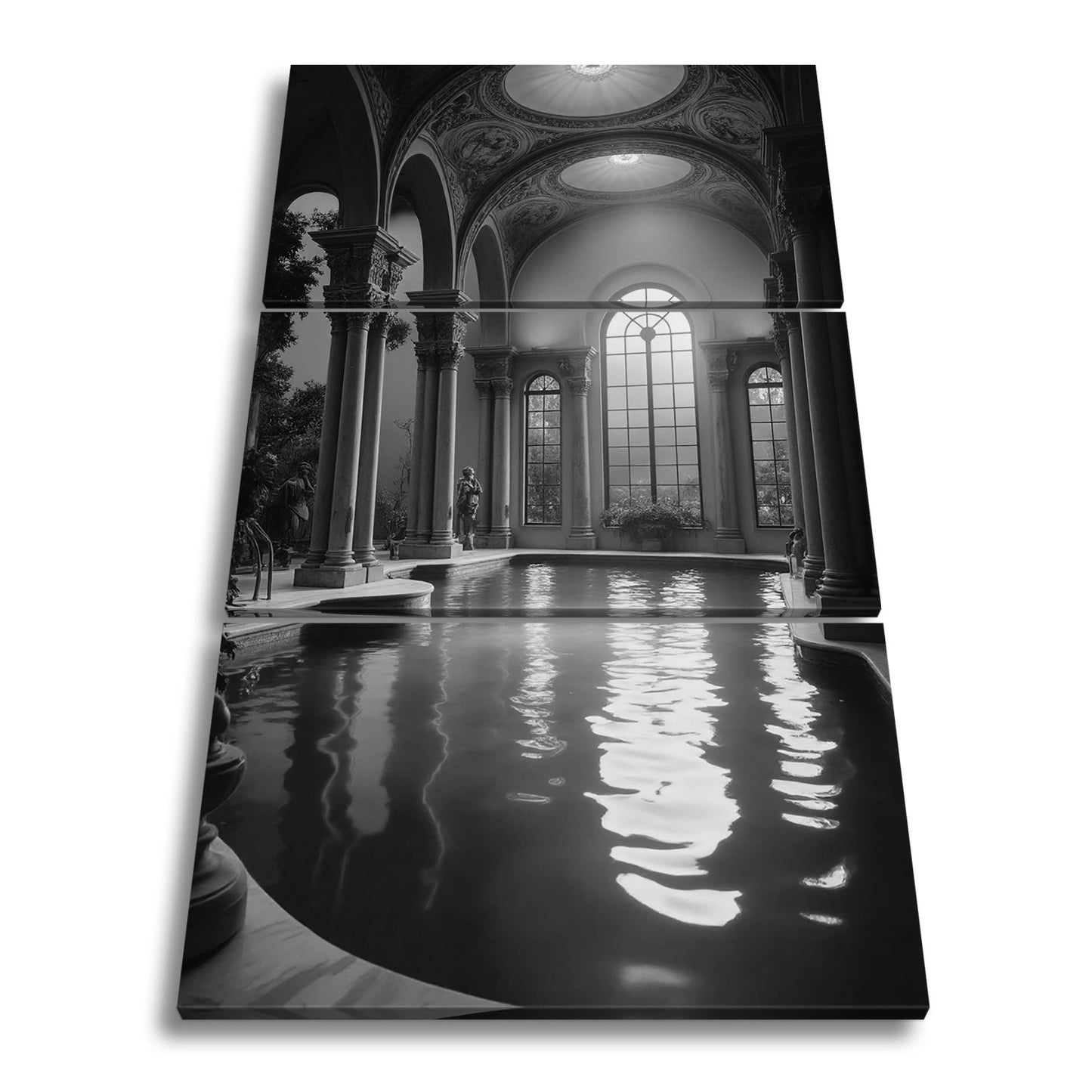Leinwandbild Abendlicht taucht das Badehaus in goldene Stille. - deyoli