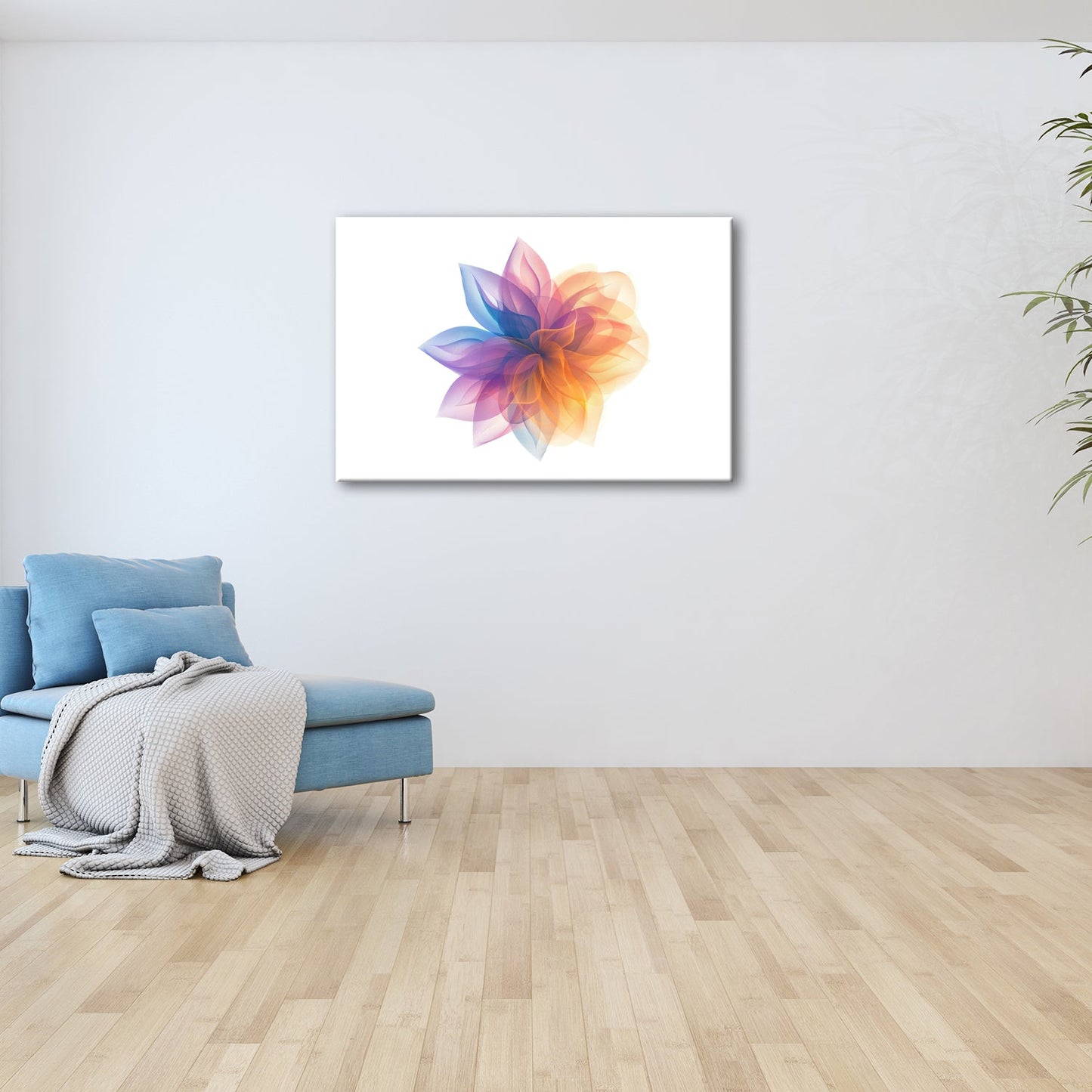 Leinwandbild Abstrakte Blume aus fließenden Farbschleiern - deyoli