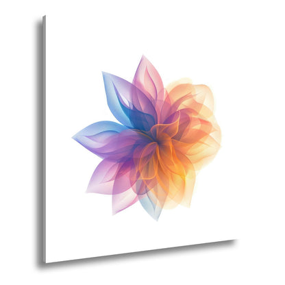 Leinwandbild Abstrakte Blume aus fließenden Farbschleiern - deyoli