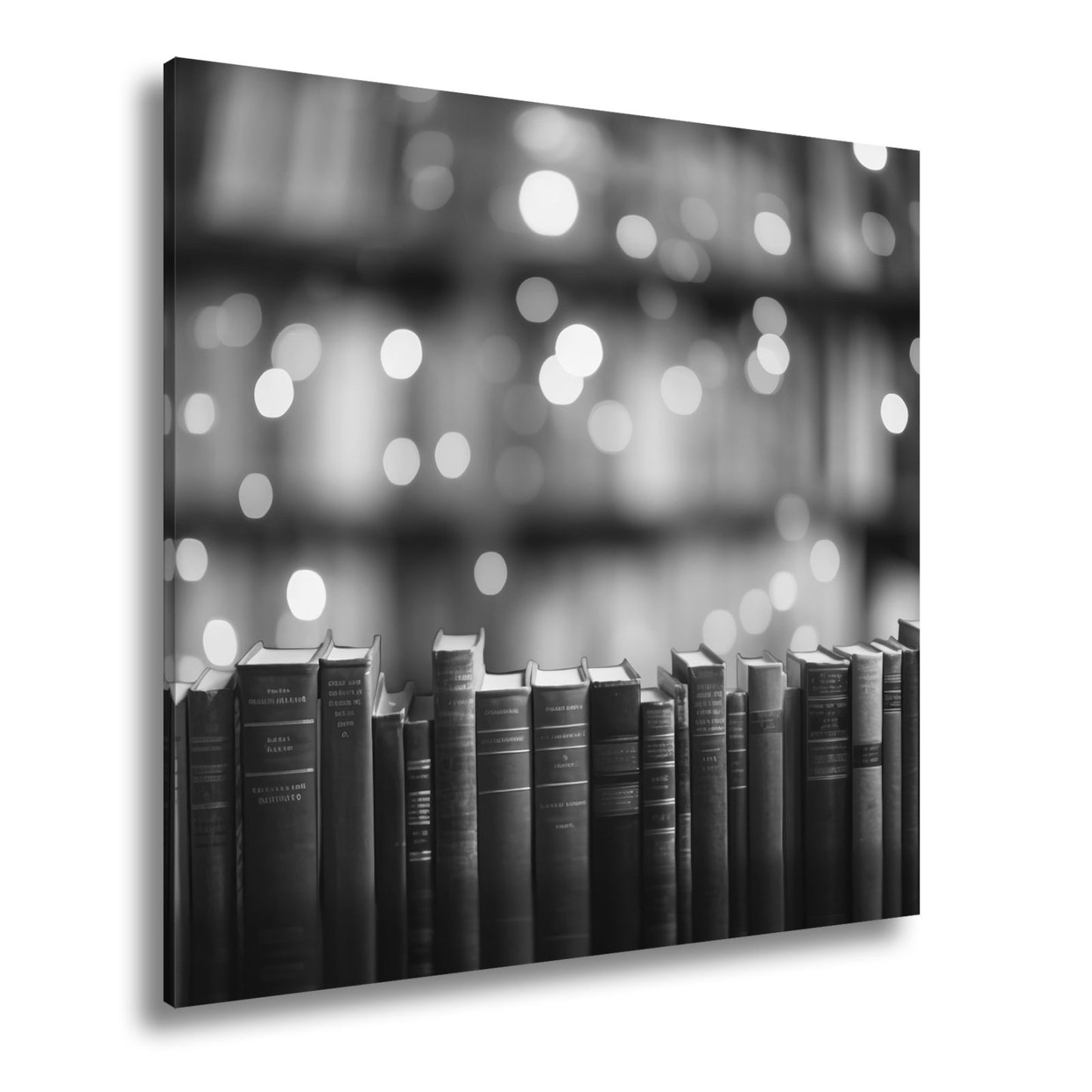 Leinwandbild Alte Bücher – Warm im Zauber der Bibliothekslichter XXL - deyoli