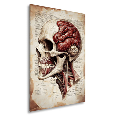 Leinwandbild Anatomie der Gedanken – der Schädel als Kunst der Erkenntnis. - deyoli