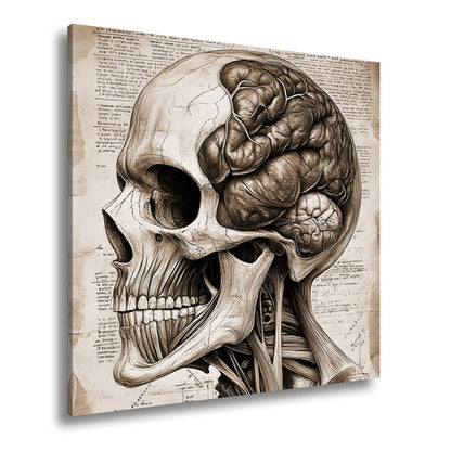 Leinwandbild Anatomie der Gedanken – der Schädel als Kunst der Erkenntnis. - deyoli