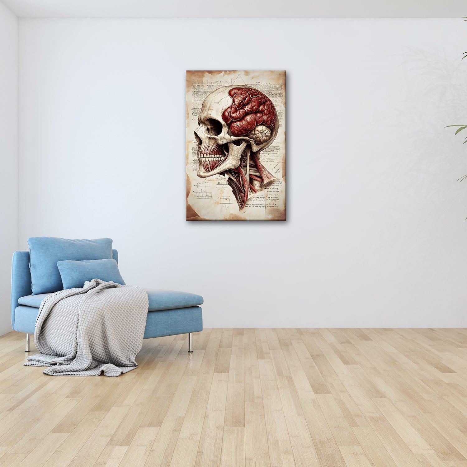 Leinwandbild Anatomie der Gedanken – der Schädel als Kunst der Erkenntnis. - deyoli