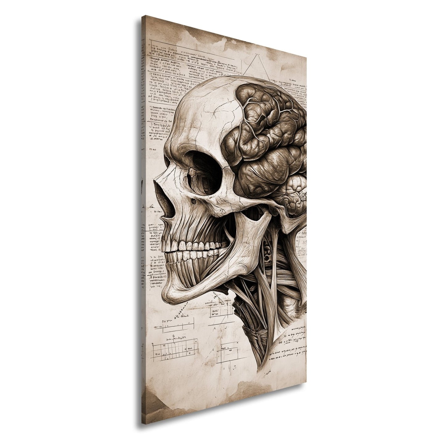 Leinwandbild Anatomie der Gedanken – der Schädel als Kunst der Erkenntnis. - deyoli