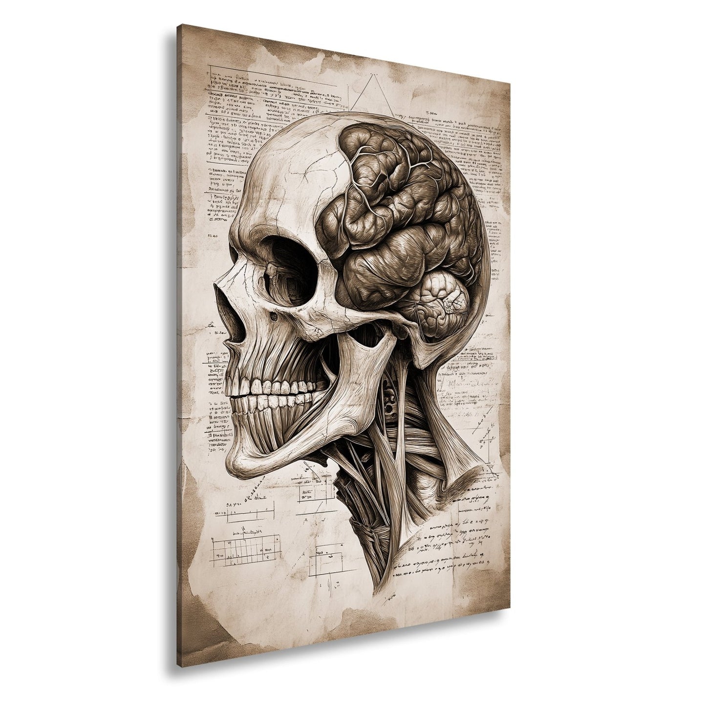 Leinwandbild Anatomie der Gedanken – der Schädel als Kunst der Erkenntnis. - deyoli