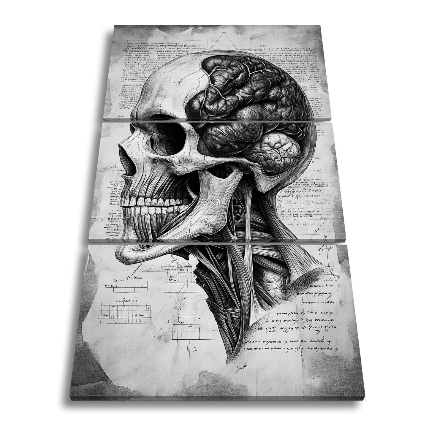 Leinwandbild Anatomie der Gedanken – der Schädel als Kunst der Erkenntnis. - deyoli