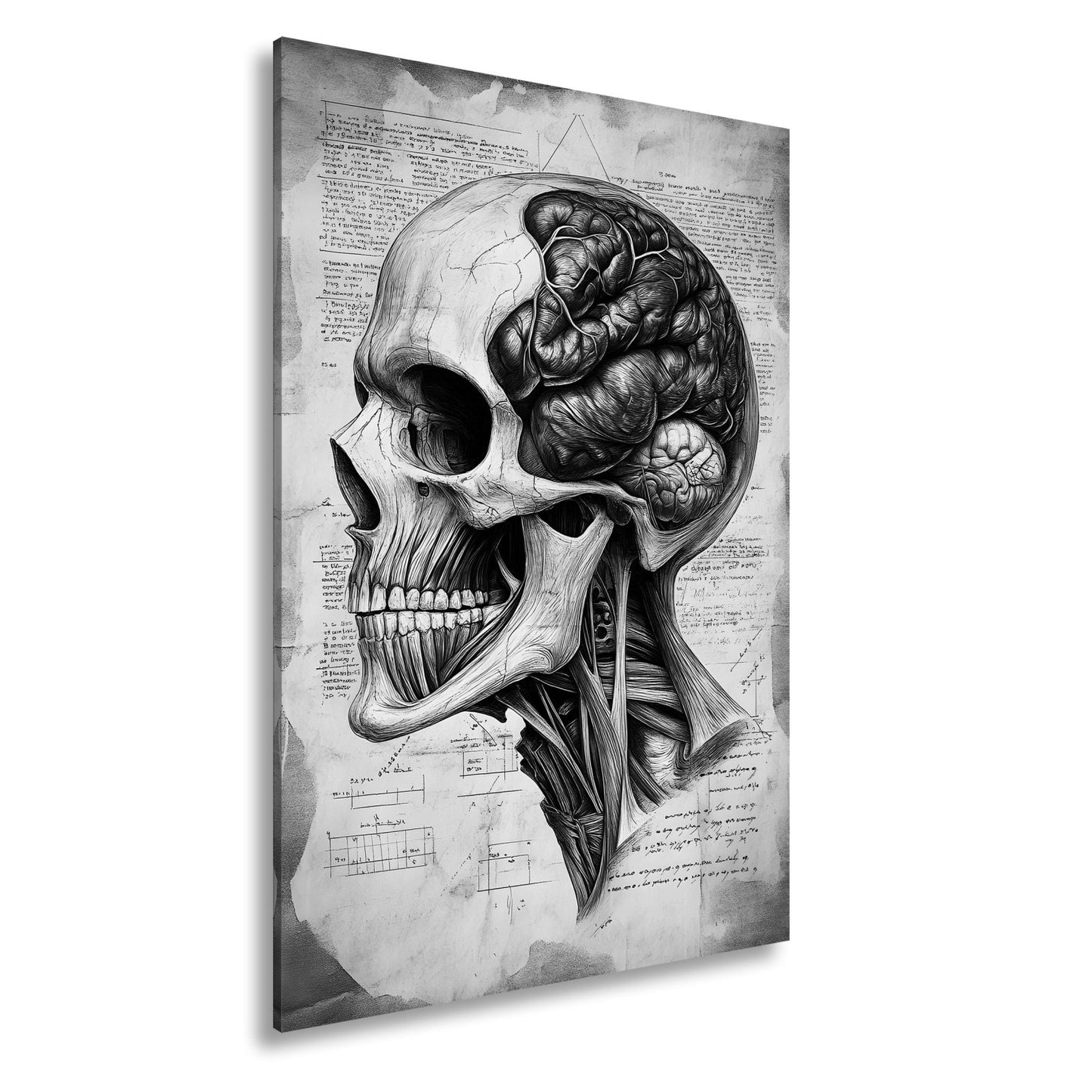 Leinwandbild Anatomie der Gedanken – der Schädel als Kunst der Erkenntnis. - deyoli