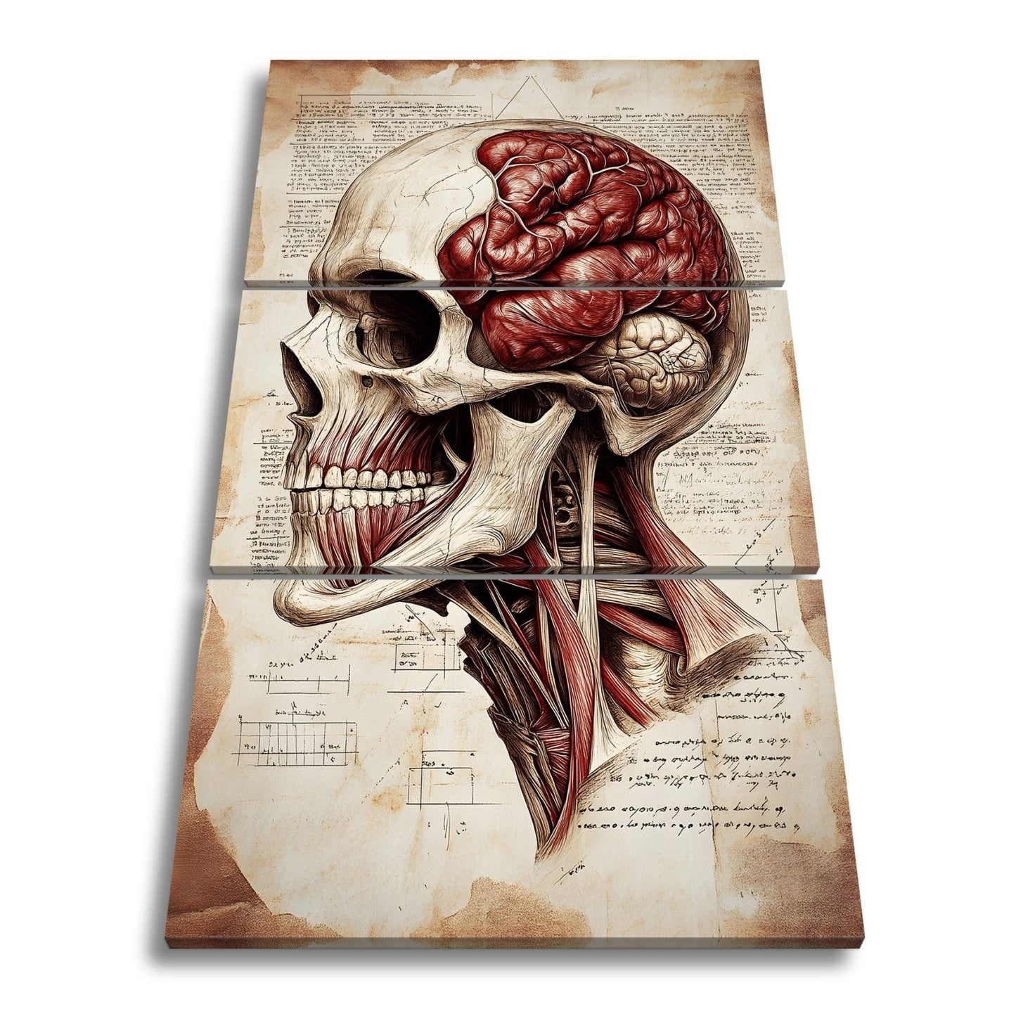 Leinwandbild Anatomie der Gedanken – der Schädel als Kunst der Erkenntnis. - deyoli