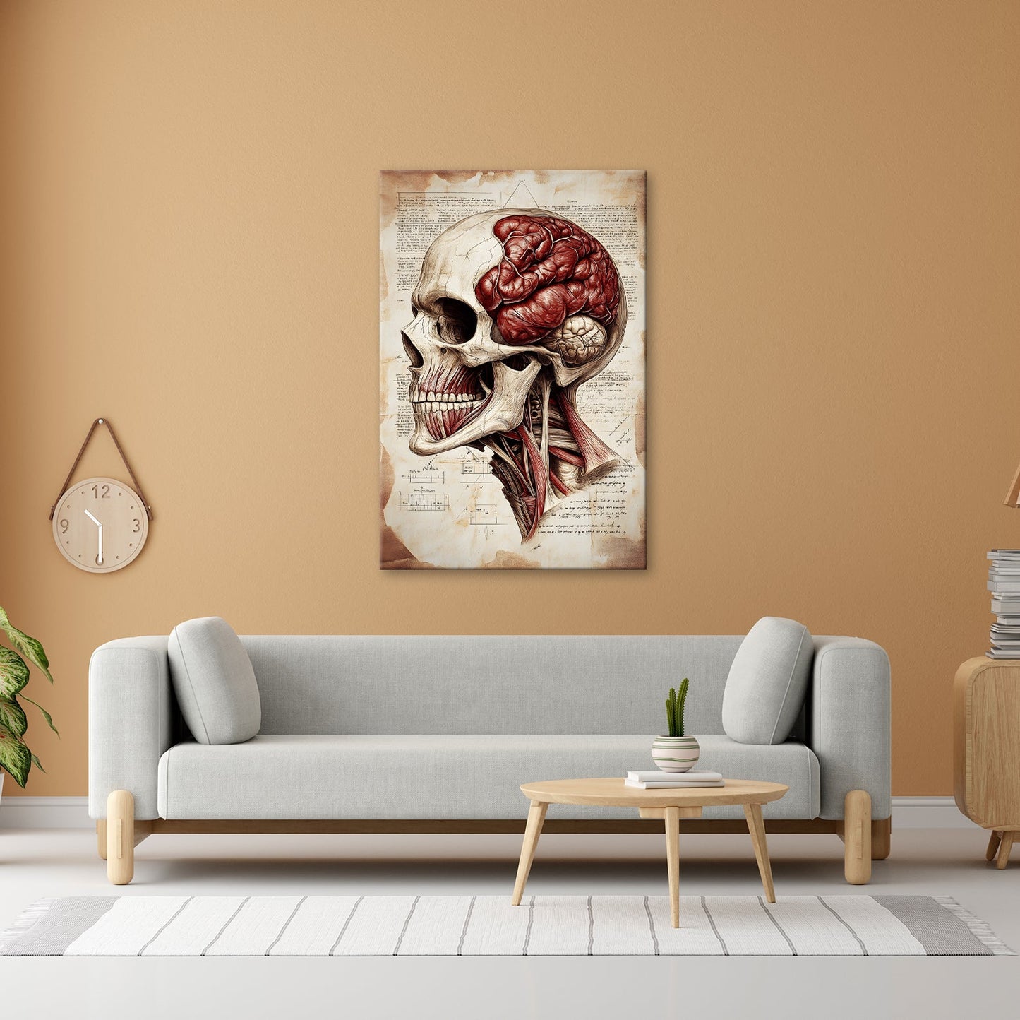 Leinwandbild Anatomie der Gedanken – der Schädel als Kunst der Erkenntnis. - deyoli