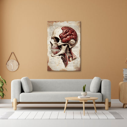Leinwandbild Anatomie der Gedanken – der Schädel als Kunst der Erkenntnis. - deyoli