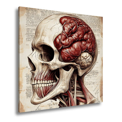 Leinwandbild Anatomie der Gedanken – der Schädel als Kunst der Erkenntnis. - deyoli