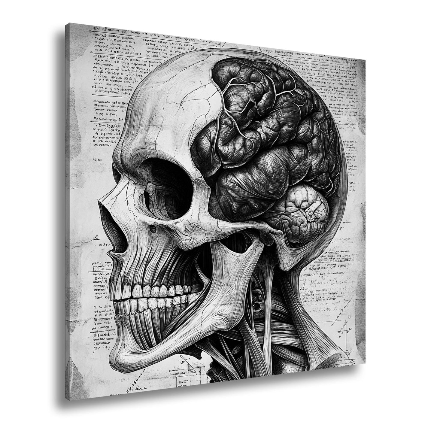 Leinwandbild Anatomie der Gedanken – der Schädel als Kunst der Erkenntnis. - deyoli
