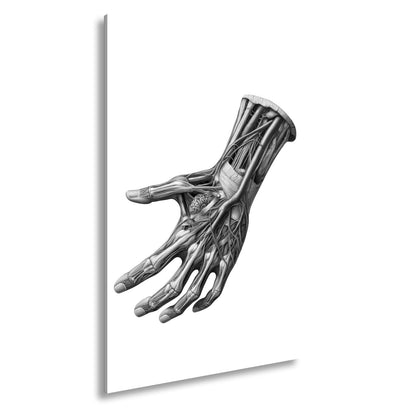 Leinwandbild Anatomie der Hand, ein Geflecht aus Nerven, Muskeln, Leben - deyoli