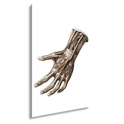 Leinwandbild Anatomie der Hand, ein Geflecht aus Nerven, Muskeln, Leben - deyoli