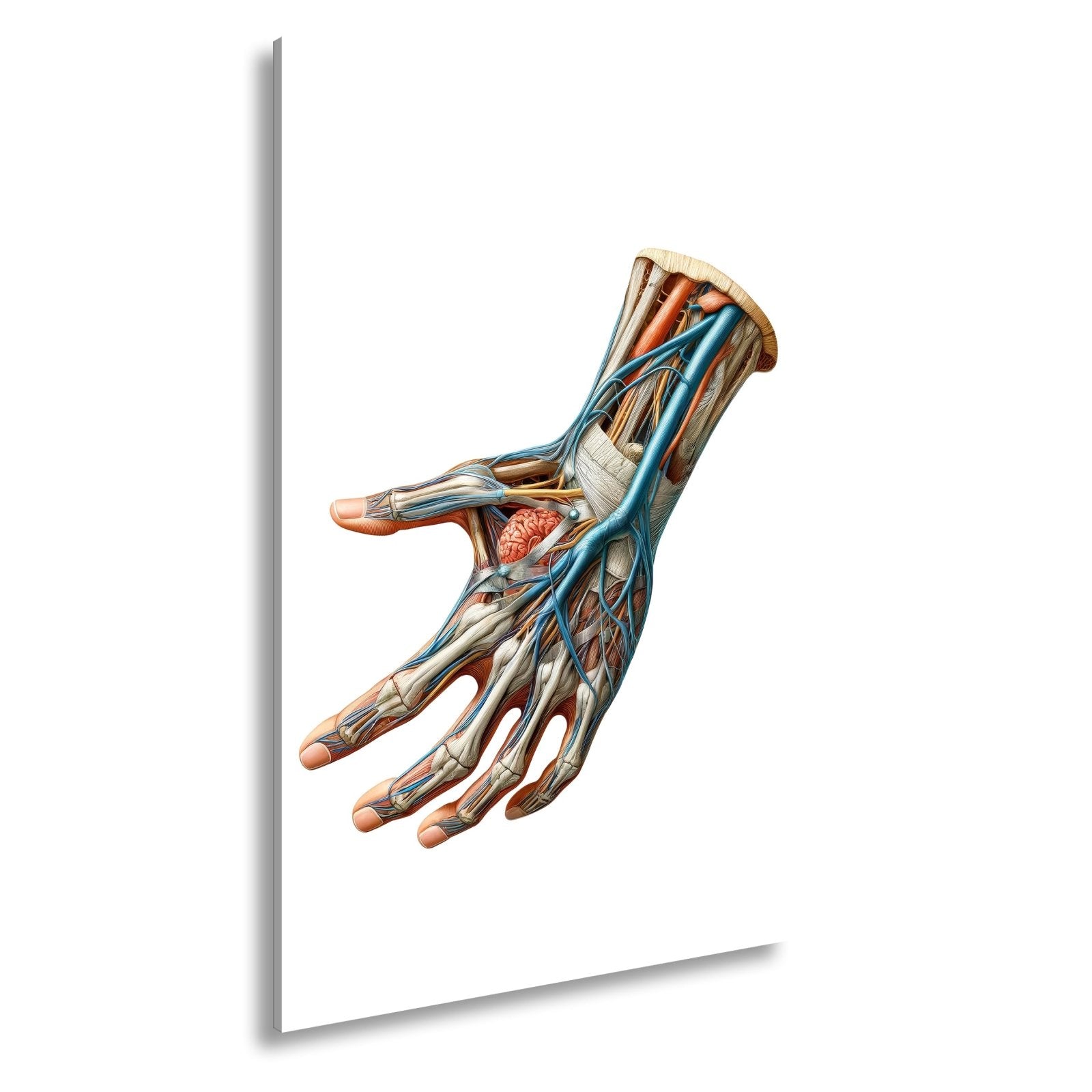 Leinwandbild Anatomie der Hand, ein Geflecht aus Nerven, Muskeln, Leben - deyoli