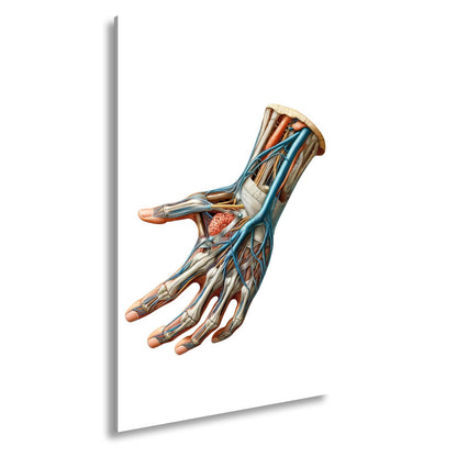 Leinwandbild Anatomie der Hand, ein Geflecht aus Nerven, Muskeln, Leben - deyoli