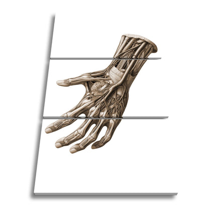 Leinwandbild Anatomie der Hand, ein Geflecht aus Nerven, Muskeln, Leben - deyoli