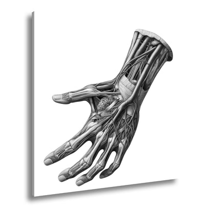 Leinwandbild Anatomie der Hand, ein Geflecht aus Nerven, Muskeln, Leben - deyoli