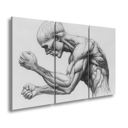 Leinwandbild Anatomie XXL – Kunstwerk entfaltet rohe menschliche Kraft - deyoli