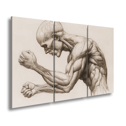 Leinwandbild Anatomie XXL – Kunstwerk entfaltet rohe menschliche Kraft - deyoli