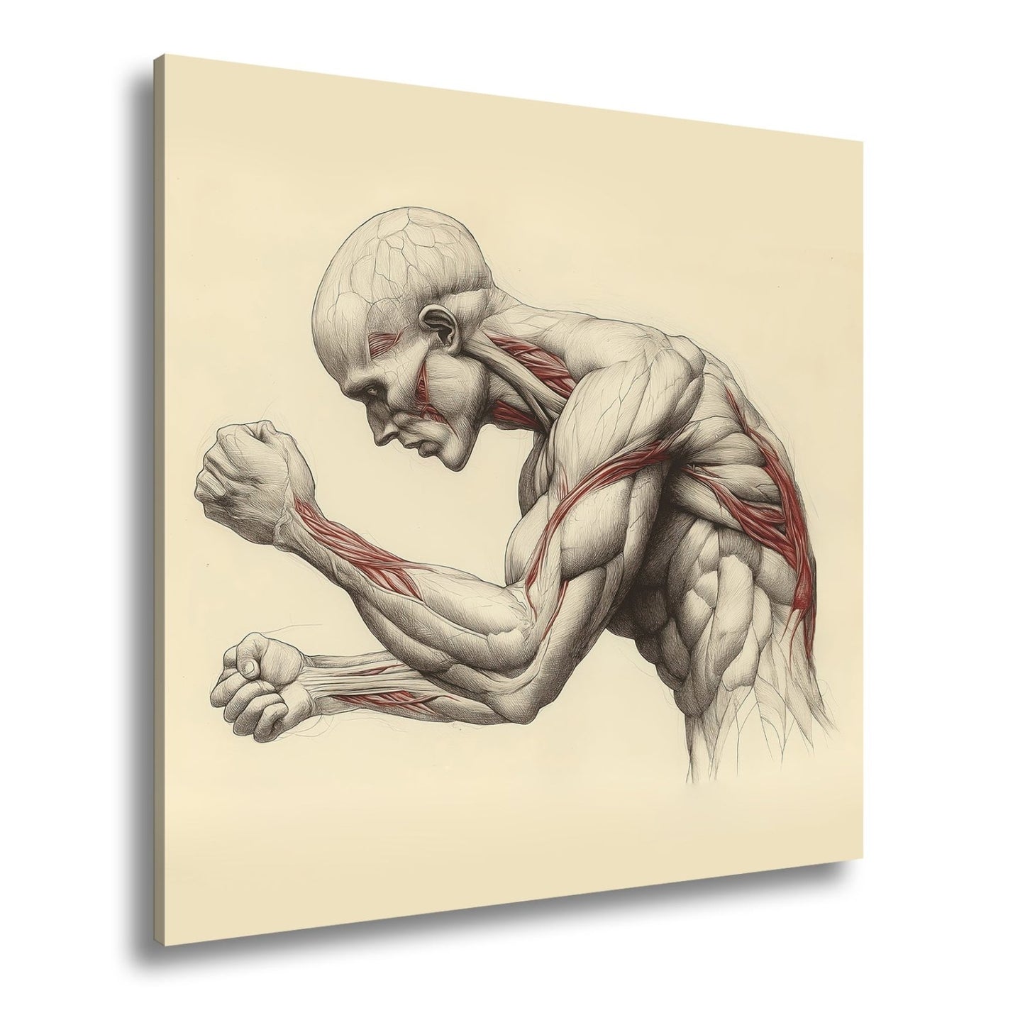 Leinwandbild Anatomie XXL – Kunstwerk entfaltet rohe menschliche Kraft - deyoli