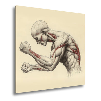 Leinwandbild Anatomie XXL – Kunstwerk entfaltet rohe menschliche Kraft - deyoli