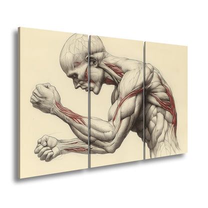 Leinwandbild Anatomie XXL – Kunstwerk entfaltet rohe menschliche Kraft - deyoli