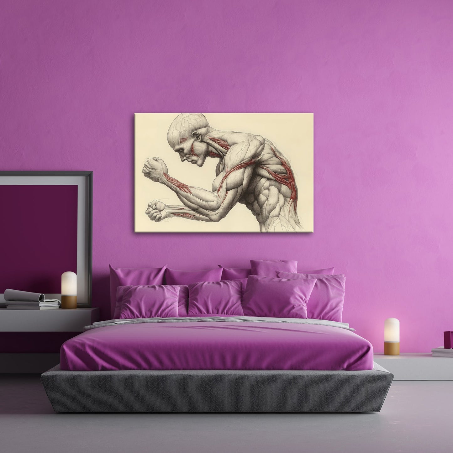 Leinwandbild Anatomie XXL – Kunstwerk entfaltet rohe menschliche Kraft - deyoli