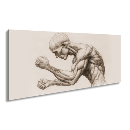 Leinwandbild Anatomie XXL – Kunstwerk entfaltet rohe menschliche Kraft - deyoli