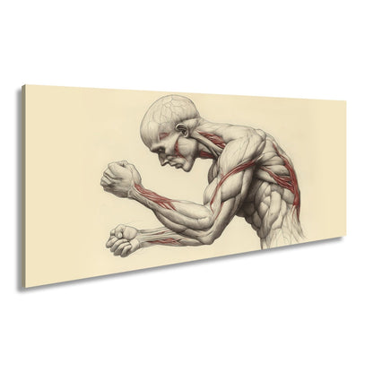Leinwandbild Anatomie XXL – Kunstwerk entfaltet rohe menschliche Kraft - deyoli