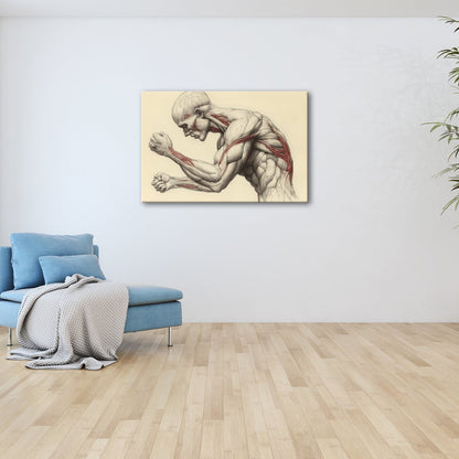 Leinwandbild Anatomie XXL – Kunstwerk entfaltet rohe menschliche Kraft - deyoli
