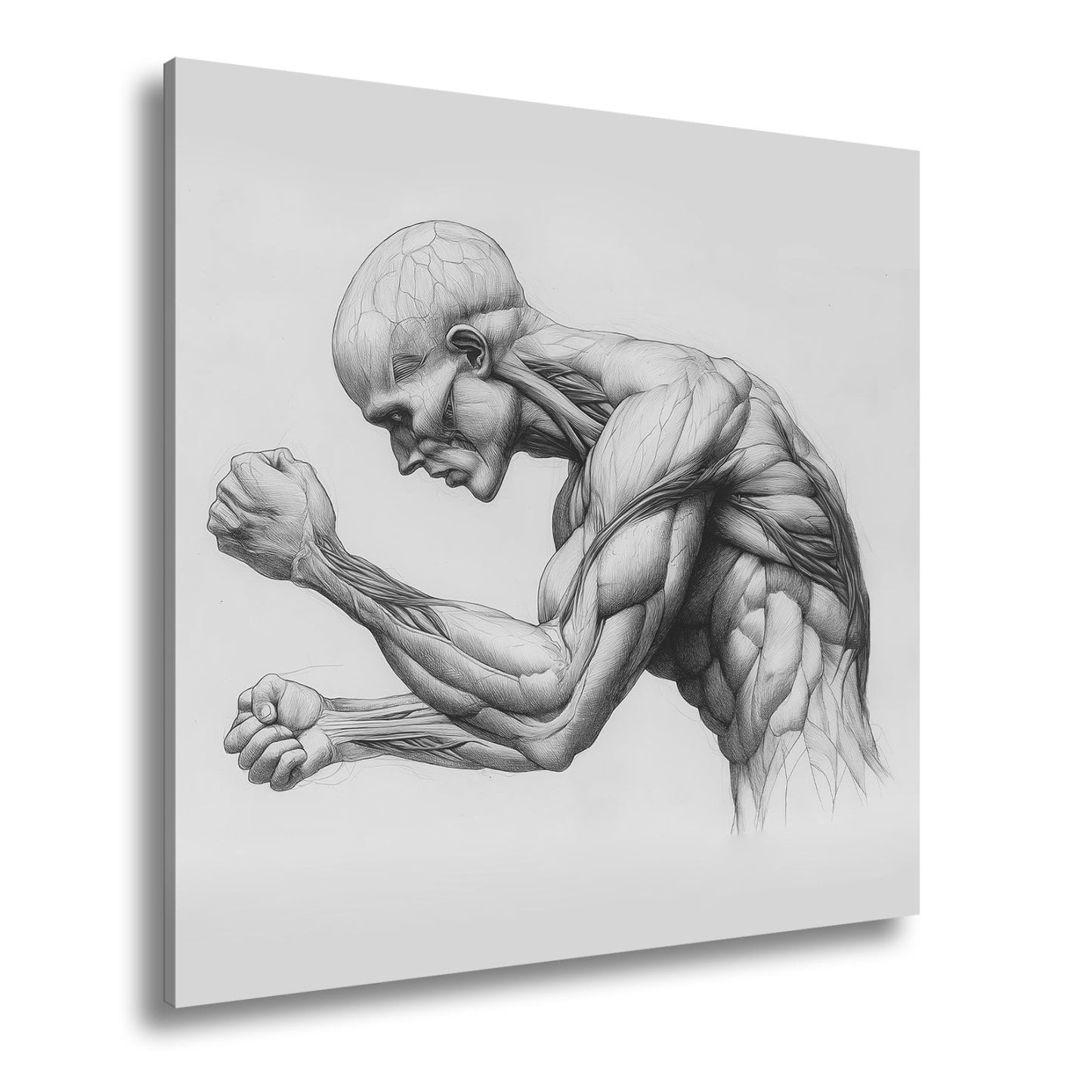 Leinwandbild Anatomie XXL – Kunstwerk entfaltet rohe menschliche Kraft - deyoli
