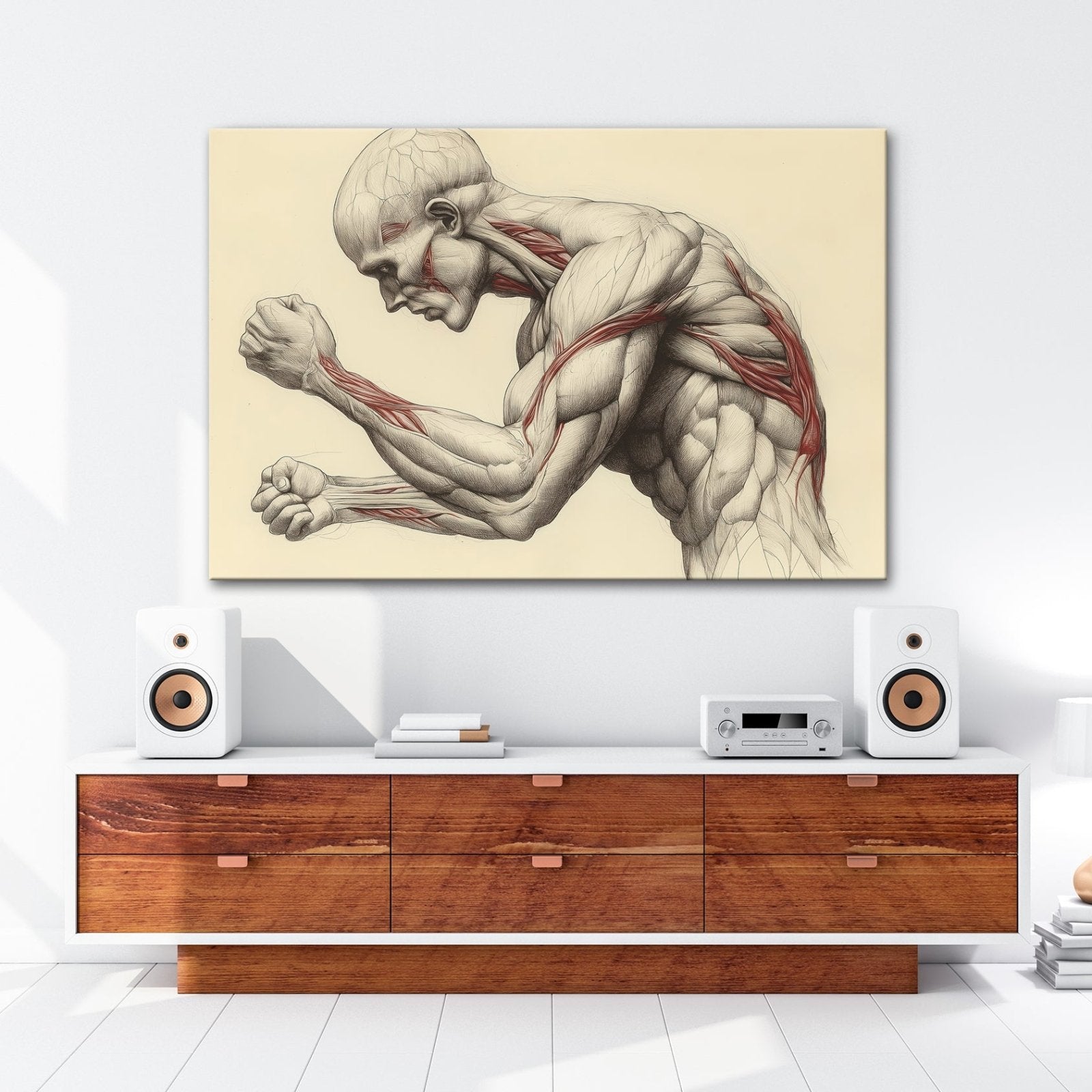 Leinwandbild Anatomie XXL – Kunstwerk entfaltet rohe menschliche Kraft - deyoli