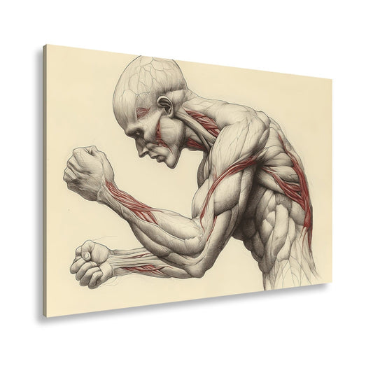 Leinwandbild Anatomie XXL – Kunstwerk entfaltet rohe menschliche Kraft - deyoli