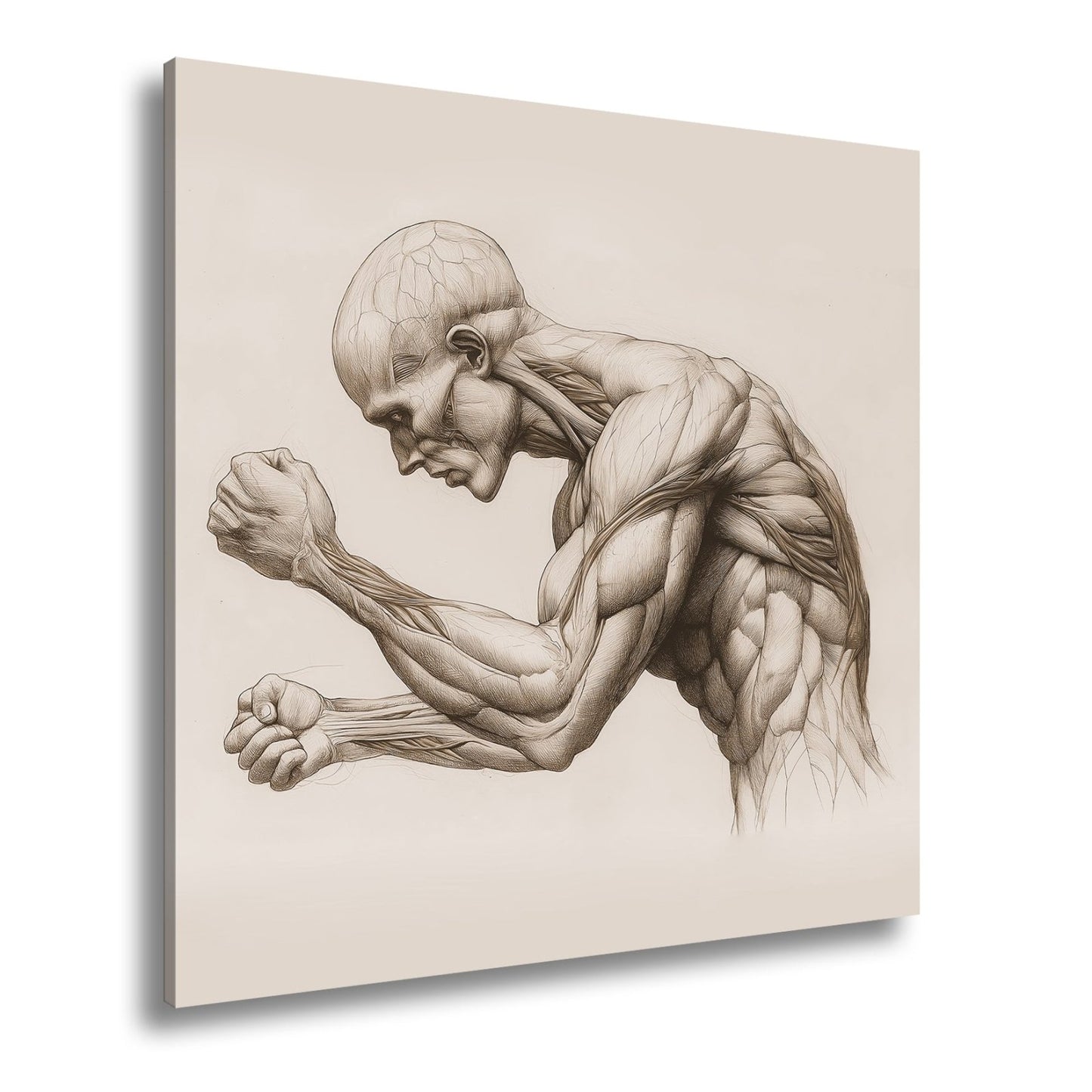 Leinwandbild Anatomie XXL – Kunstwerk entfaltet rohe menschliche Kraft - deyoli