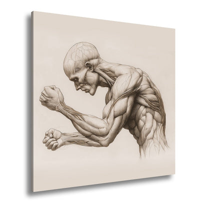 Leinwandbild Anatomie XXL – Kunstwerk entfaltet rohe menschliche Kraft - deyoli