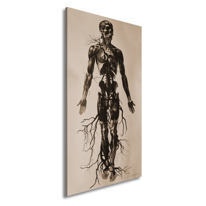 Leinwandbild Anatomische Eleganz XXL – In düsteren Linien - deyoli