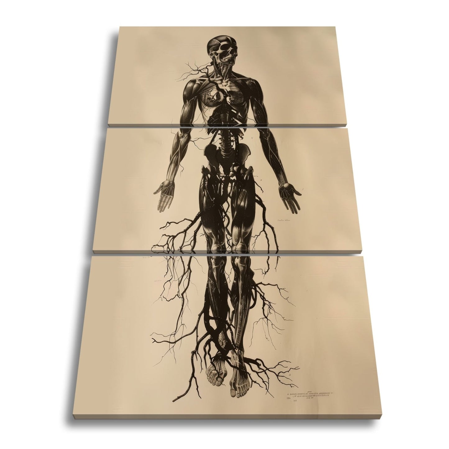 Leinwandbild Anatomische Eleganz XXL – In düsteren Linien - deyoli
