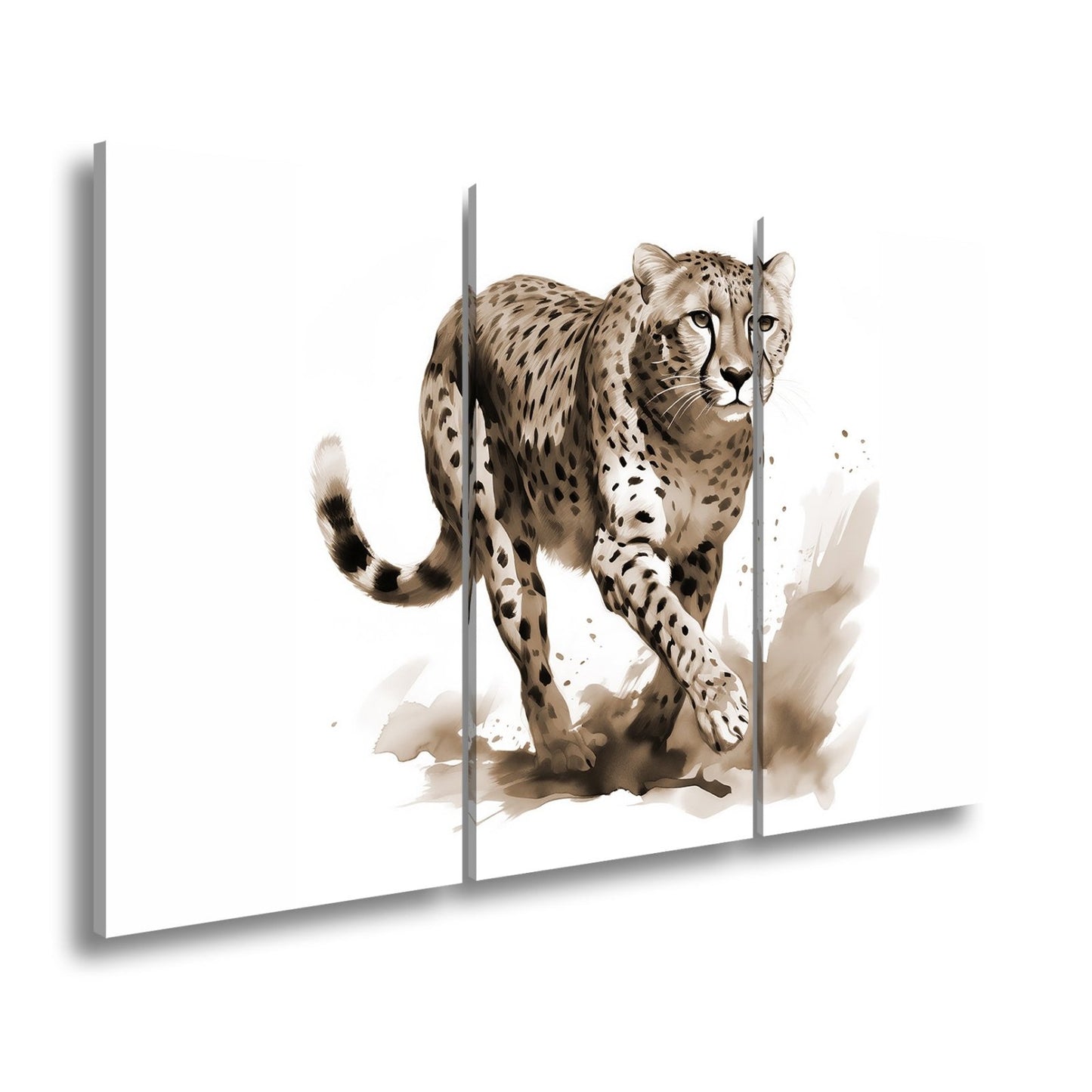 Leinwandbild Anmut in Bewegung – der Gepard schleicht mit edlem Schwung. - deyoli
