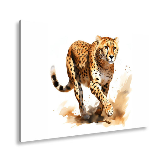 Leinwandbild Anmut in Bewegung – der Gepard schleicht mit edlem Schwung. - deyoli